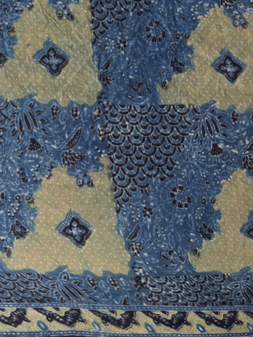 Navy Blue & Pastel Blue Gajji Silk With Allover Bandhej
