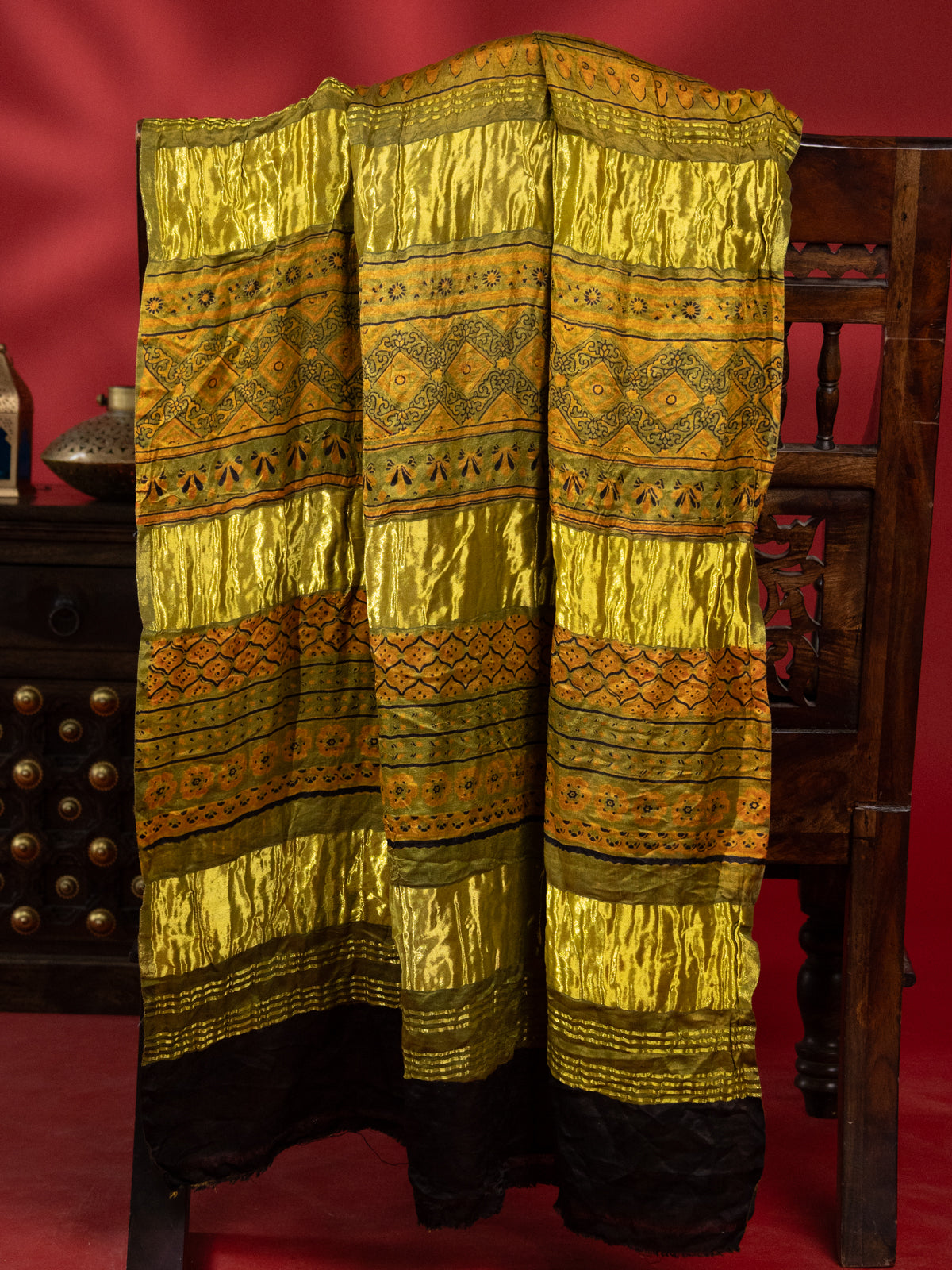 Green & Mehendi Green Gajji Silk With Allover Bandhej