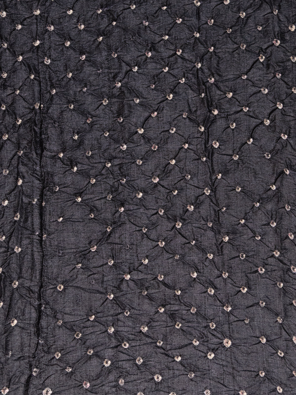 Black Tussar Silk Saree With Placement Style Shibori Prints