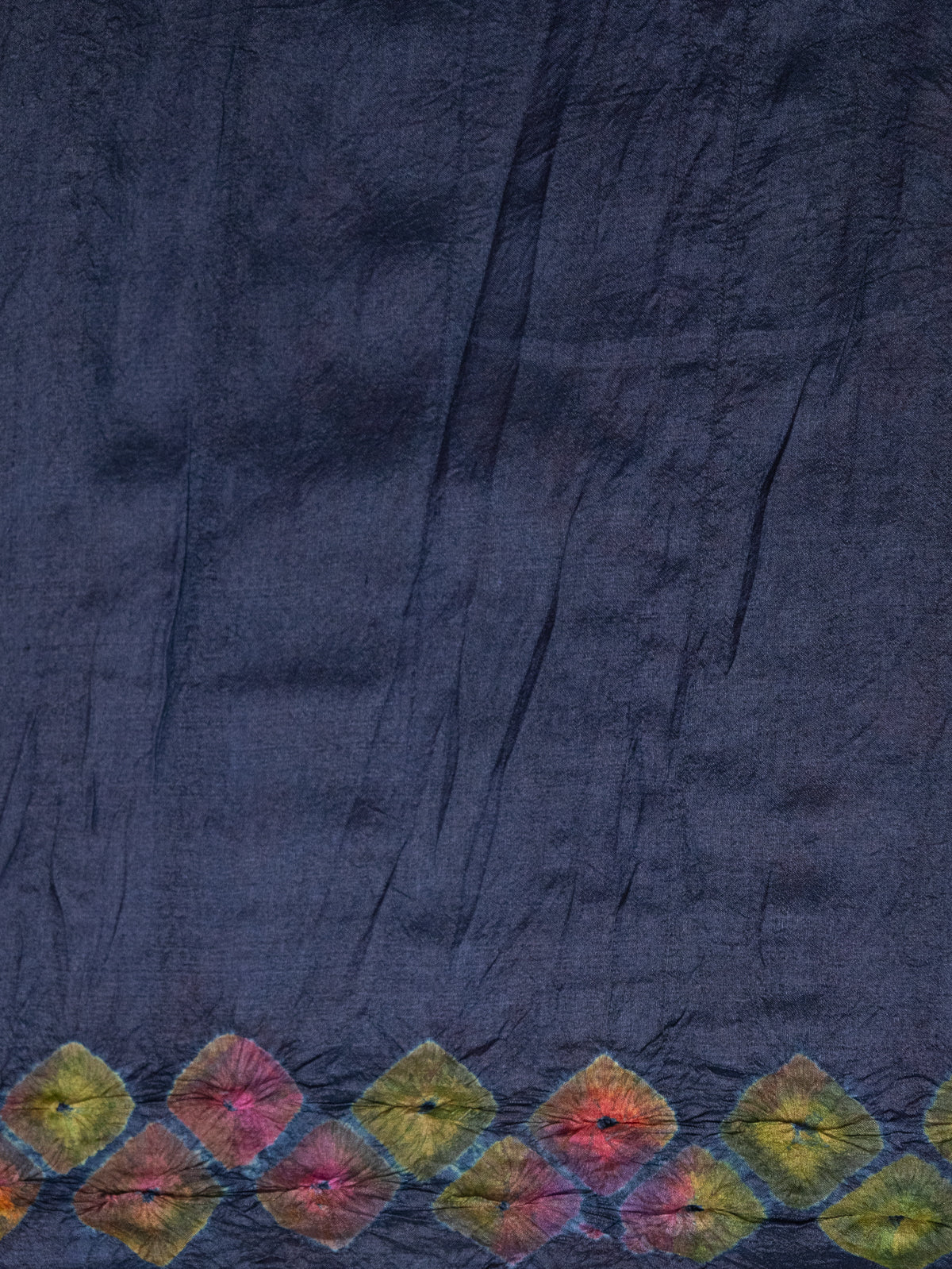 Navy Blue Tussar Silk Saree