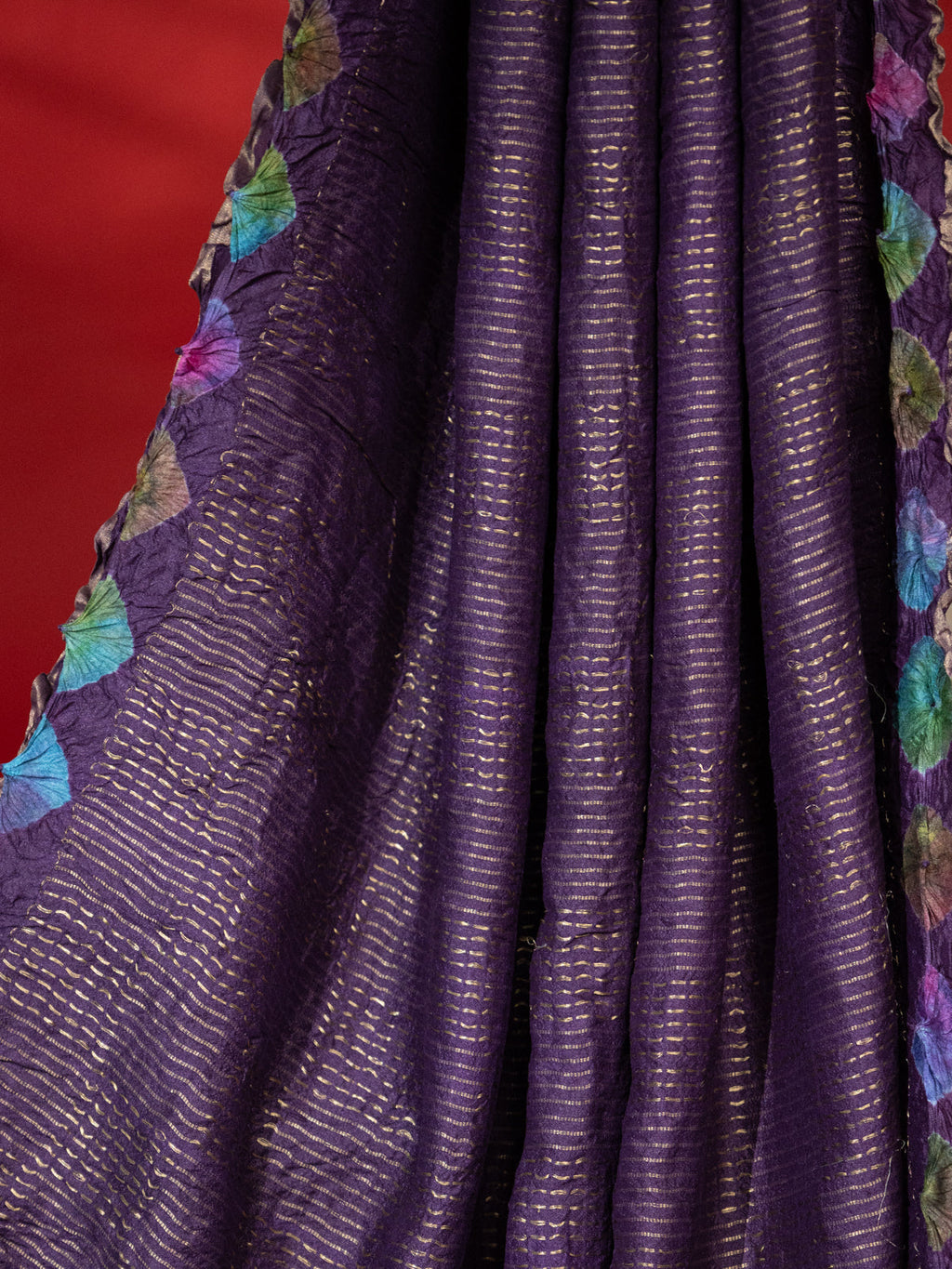 Deep Violet Tussar Silk Saree