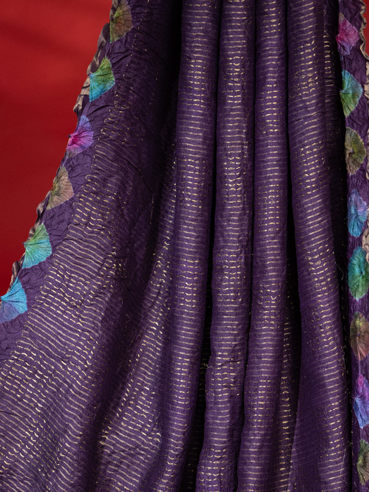 Deep Violet Tussar Silk Saree