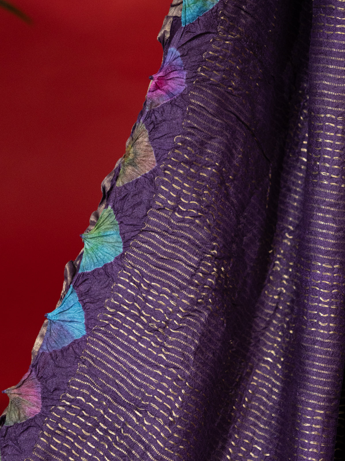 Deep Violet Tussar Silk Saree
