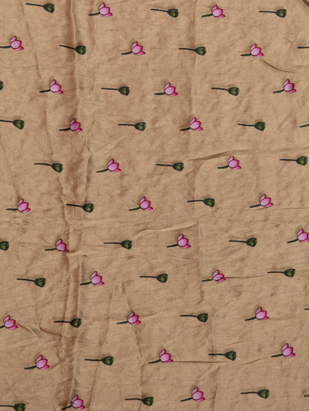 Pastel Green & Beige Modal Silk Saree With Bandhej