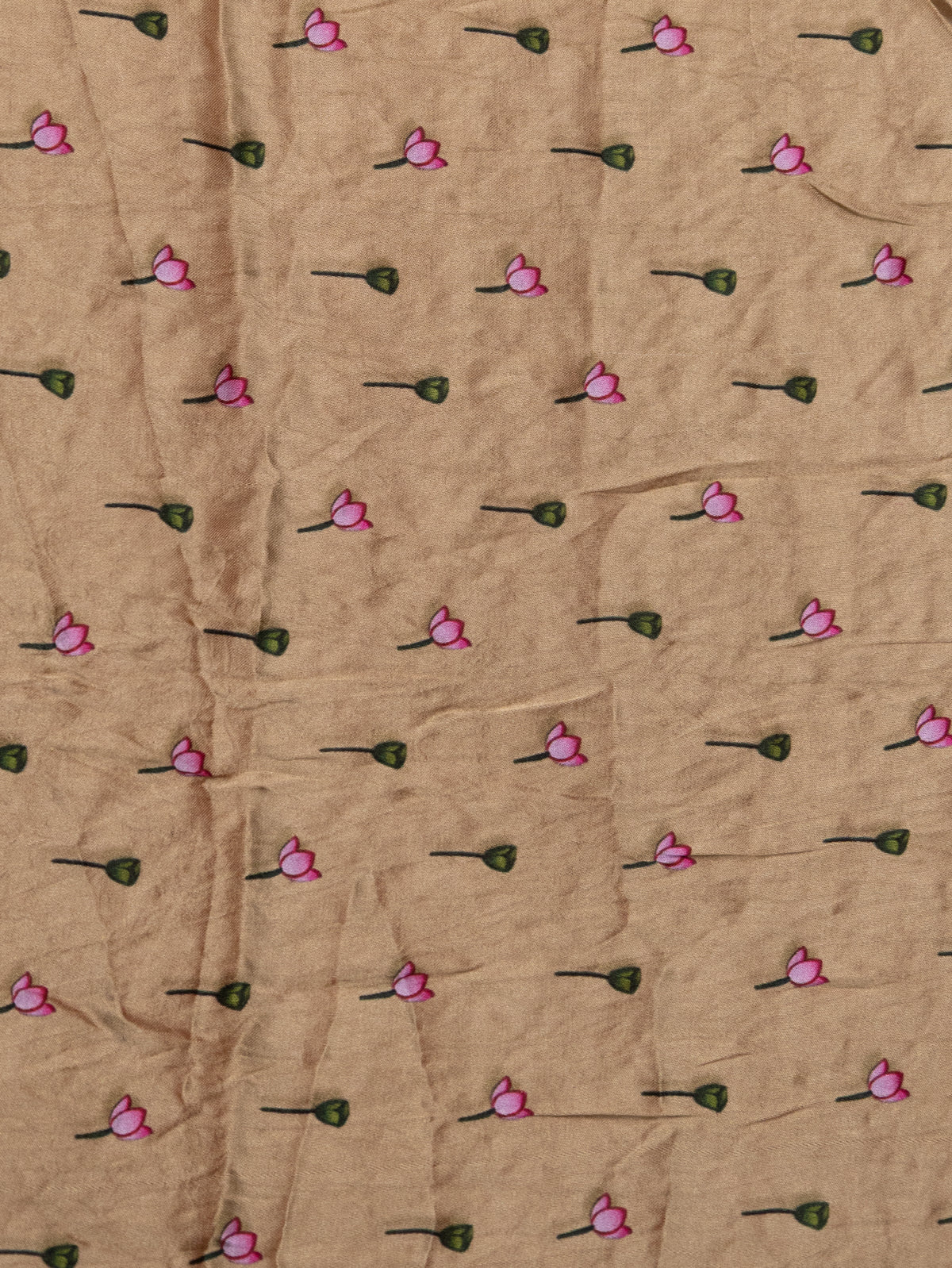 Pastel Green & Beige Modal Silk Saree With Bandhej