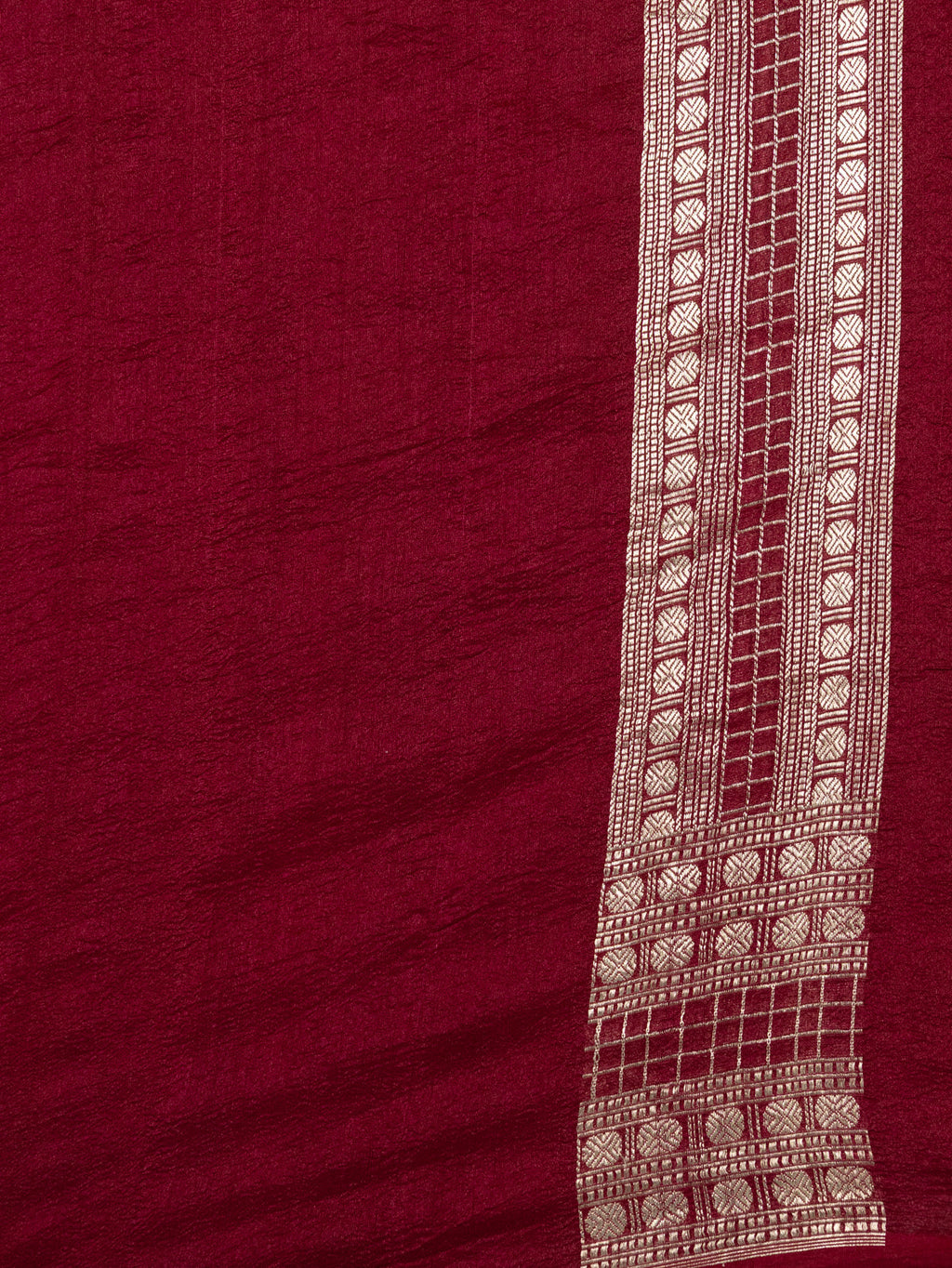 Maroon Tussar Silk Saree With Shibori Prints