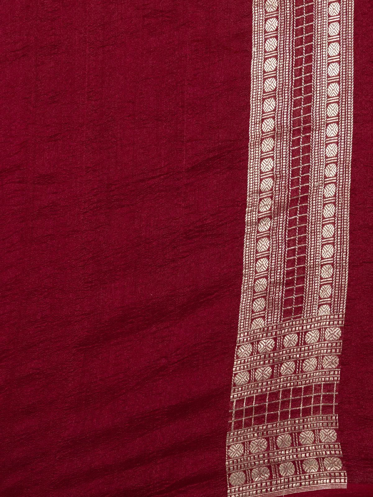 Maroon Tussar Silk Saree With Shibori Prints