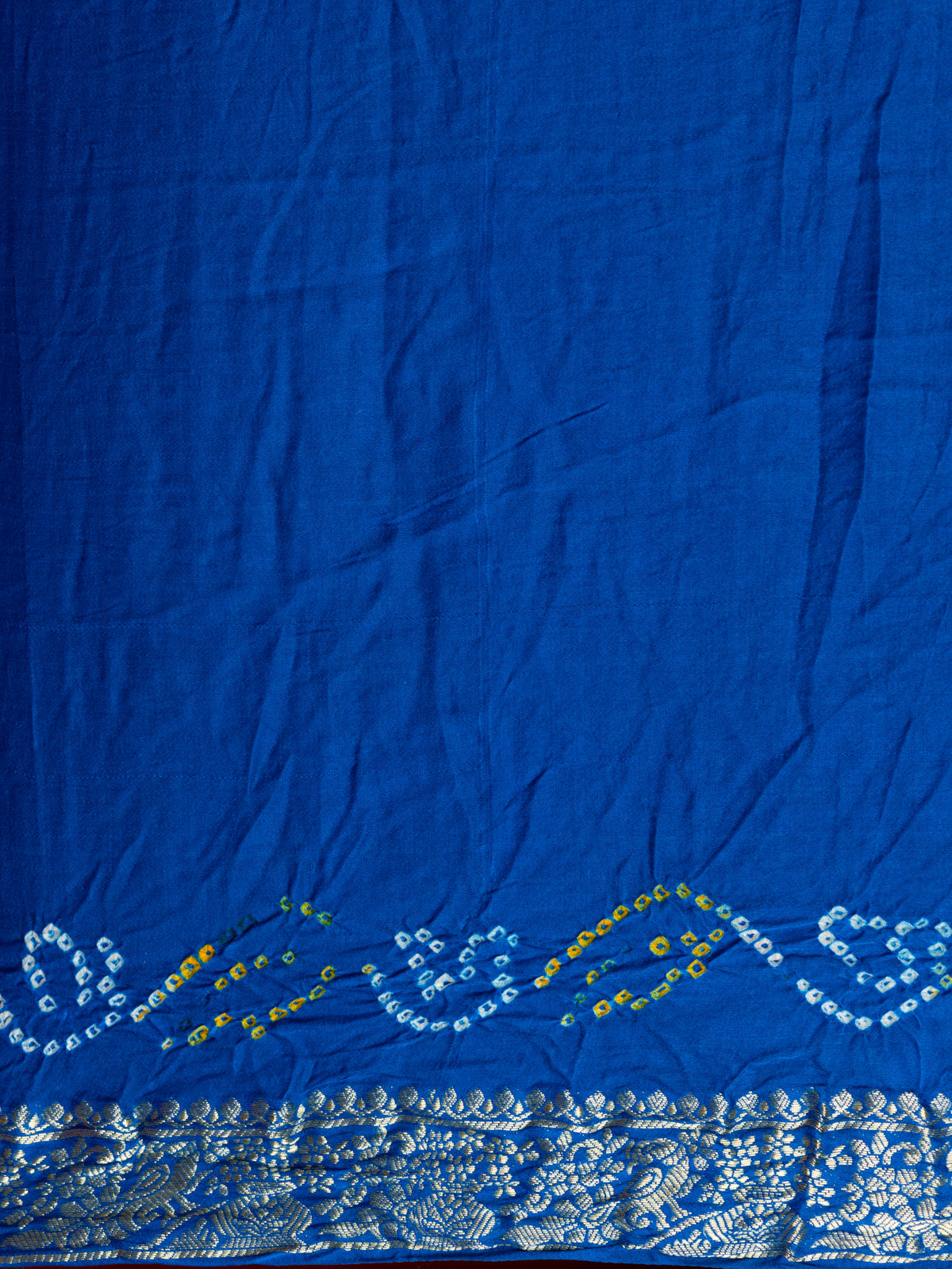 Cs Blue Gajji Silk With Allover Bandhej