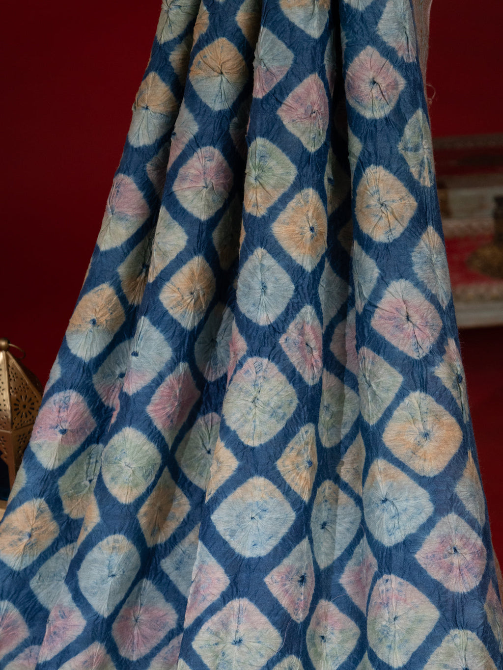 Blue & Pastel Pink Tussar Silk Saree
