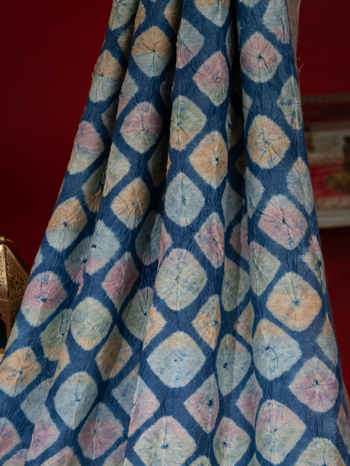 Blue & Pastel Pink Tussar Silk Saree