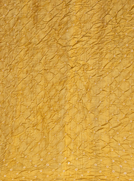 Mustard Shade Tussar Silk Saree With Placement Style Shibori Prints