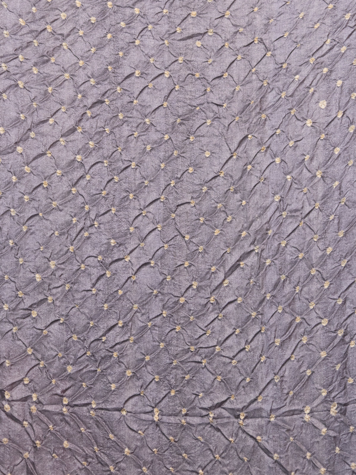 Grey Tussar Silk With Placement Style Shibori Prints