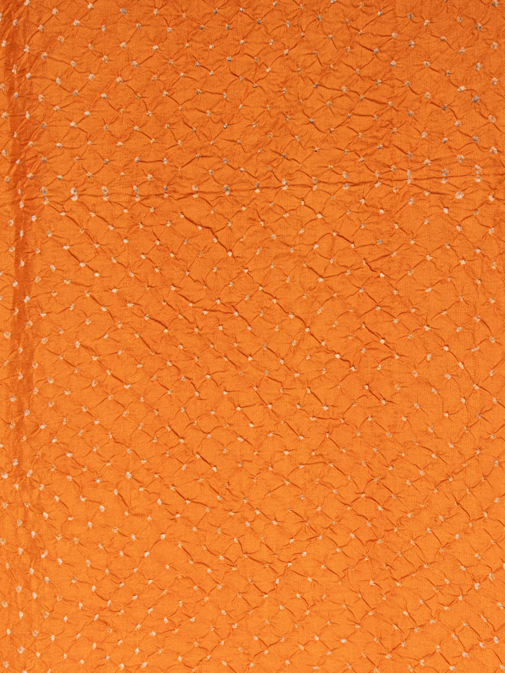 Orange Tussar Silk Saree With Placement Style Shibori Prints