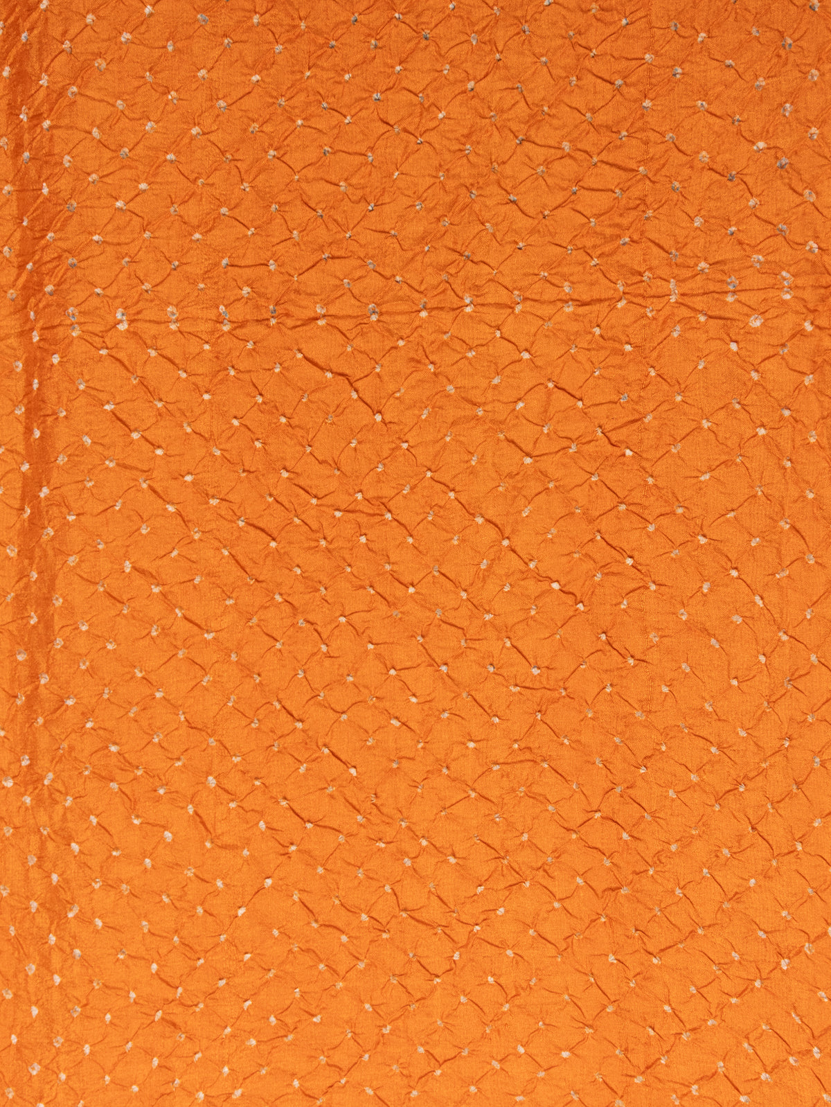 Orange Tussar Silk Saree With Placement Style Shibori Prints