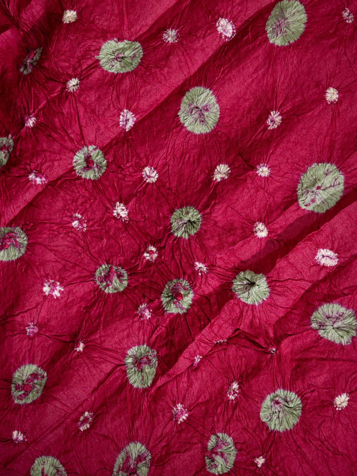 Maroon & Pastel Green Tussar Silk Saree With Shibori