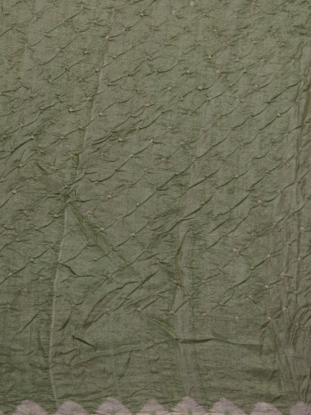 Maroon & Pastel Green Tussar Silk Saree With Shibori