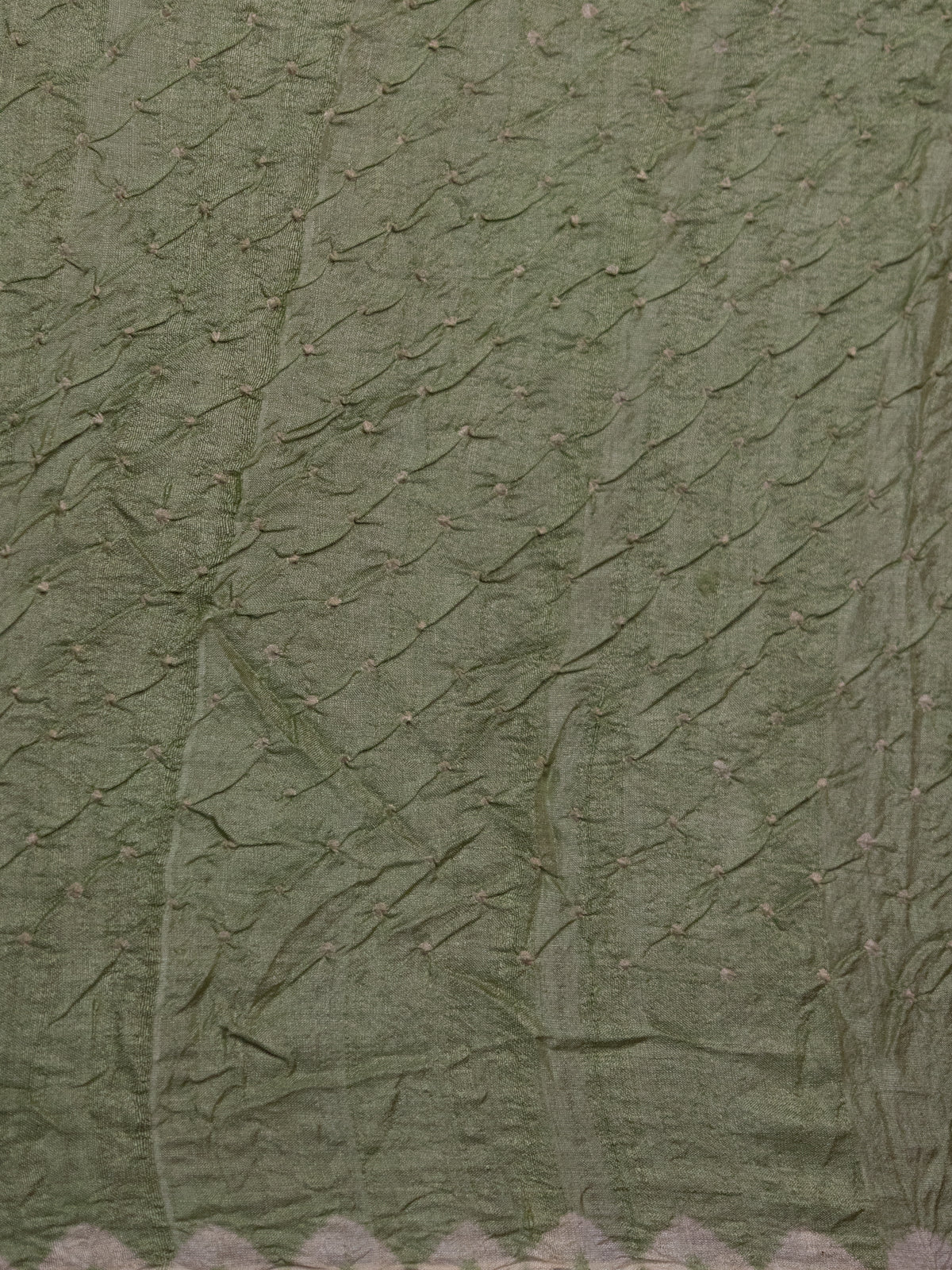 Maroon & Pastel Green Tussar Silk Saree With Shibori
