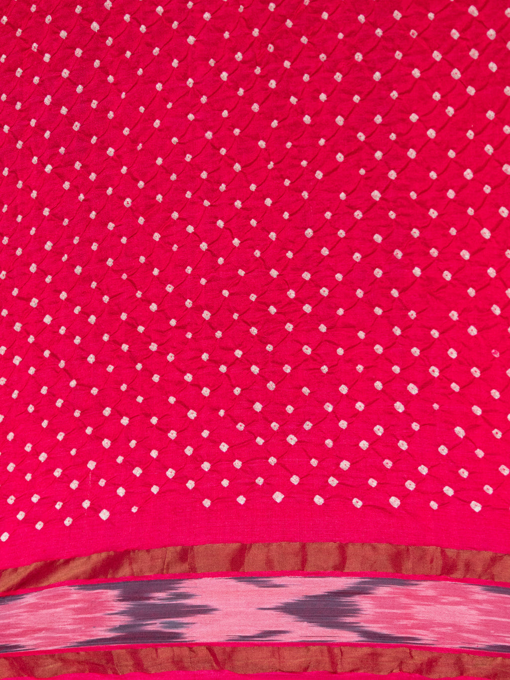 Pink Tussar Silk Saree With Bandhej And Kantha Work