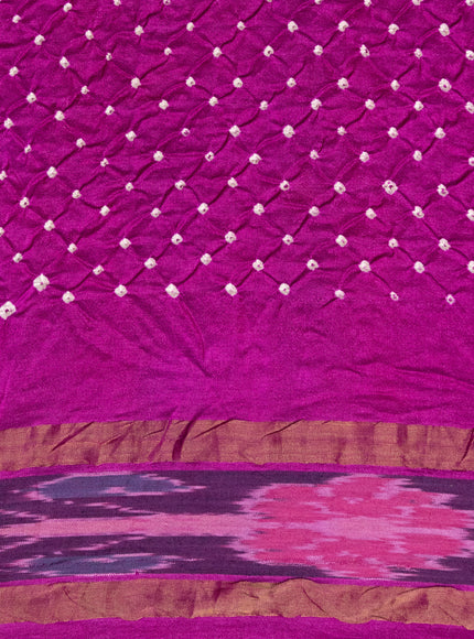 Purple Tussar Silk Saree With Bandhej And Kantha Work
