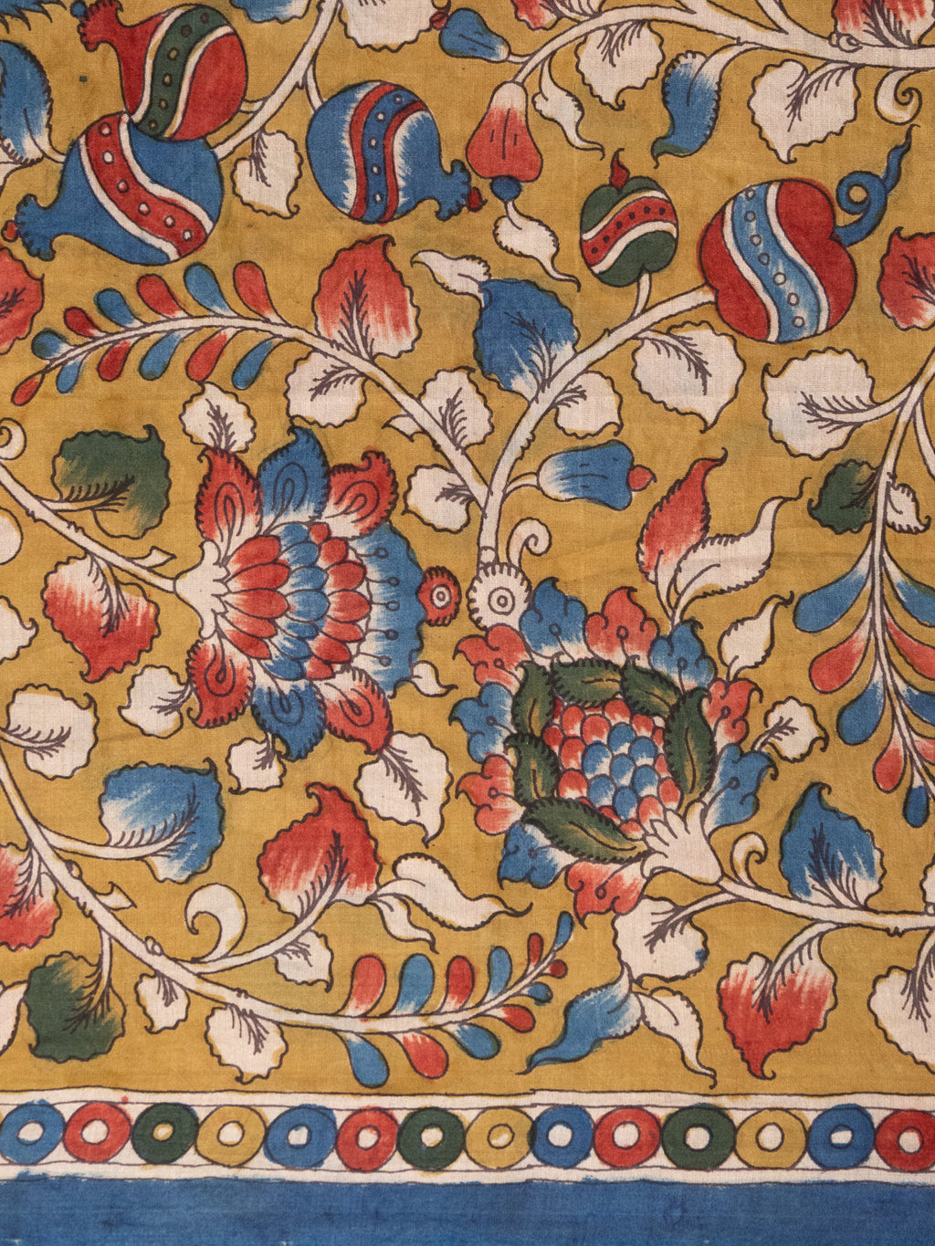 Pink & Red Gajji Silk With Penkalamkari Pallu And Bandhej