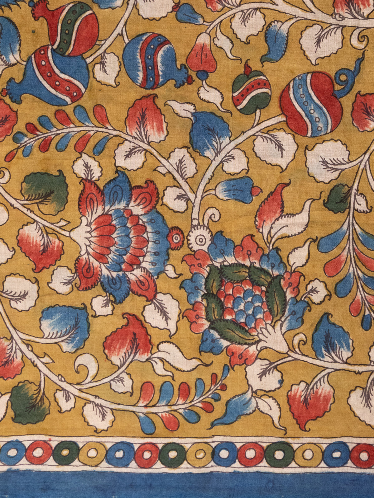 Pink & Red Gajji Silk With Penkalamkari Pallu And Bandhej