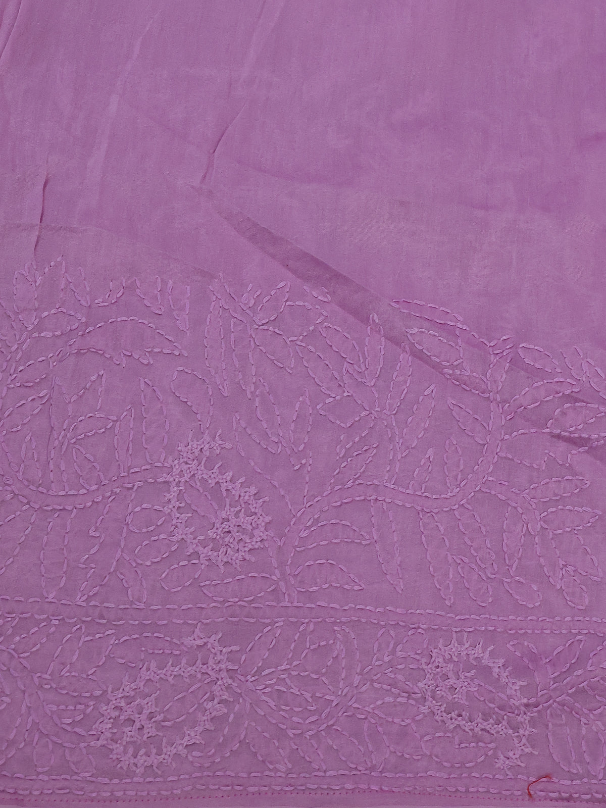 Lotus Pink Organza Silk Saree With Allover Chikankari Work