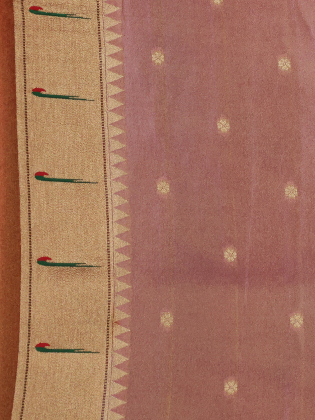 Dual Tone Pink Tissue Woven Saree Rich Muniya Butta Border & Paithani Pallu