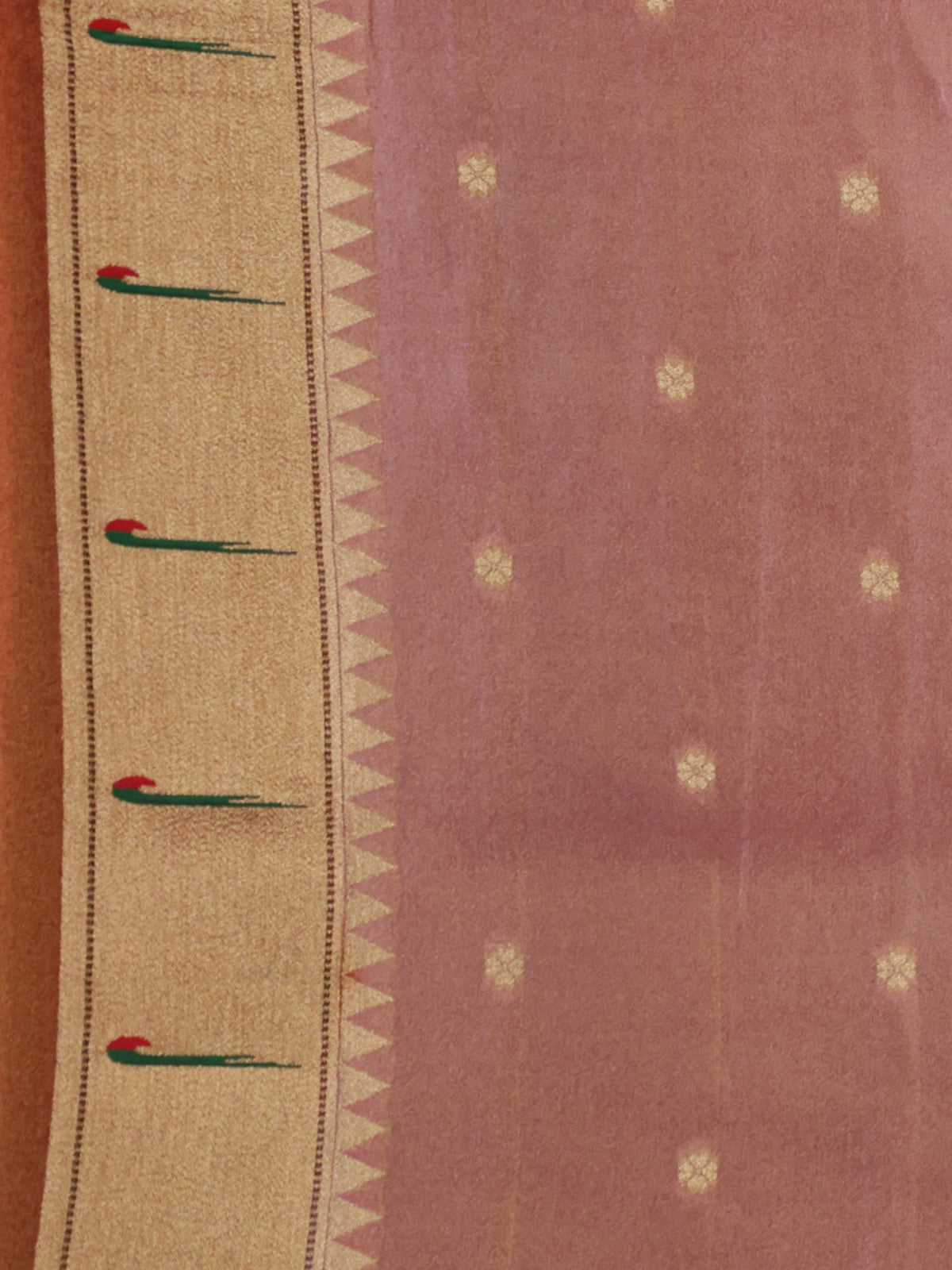 Dual Tone Pink Tissue Woven Saree Rich Muniya Butta Border & Paithani Pallu