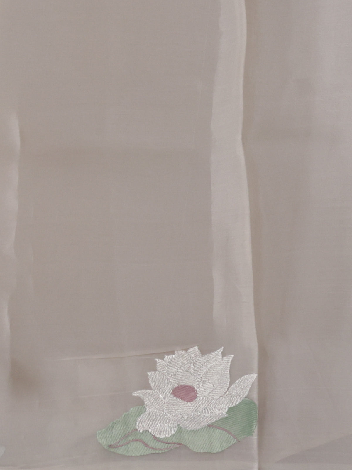 Pastel Grey Pure Banarasi Tissue Organza Saree With Border Floral Embroided Butta