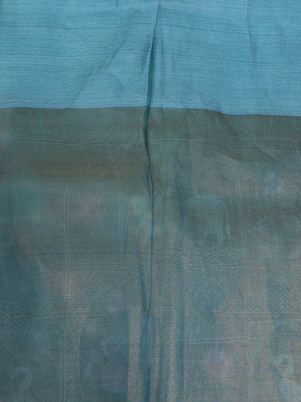 Peacock Blue Pure Organza Silk Saree With Long Embroidery Border