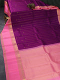 Purple & Candy Pink Kanchipuram Silk Saree Witth Golden Zari Weaves