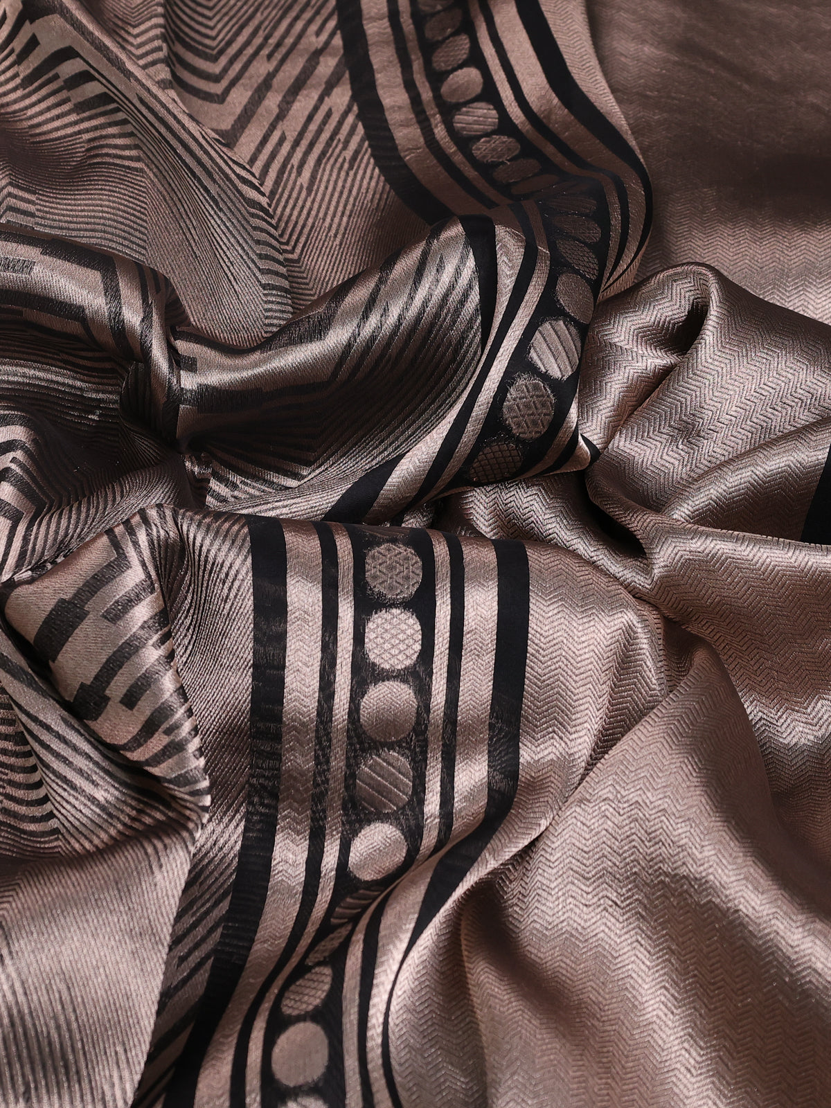 Black Banarasi Silk Saree With Zari Weaves & Butta Border