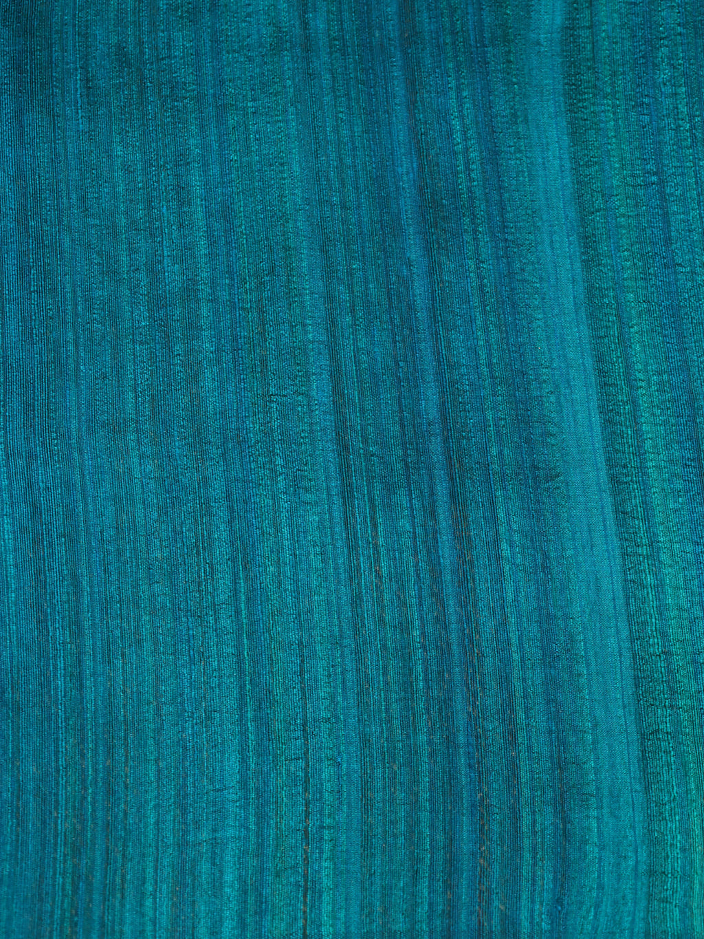 Blue -Teal Green Banarasi Tussar Saree With Plain Body & Long Antique Zari Border