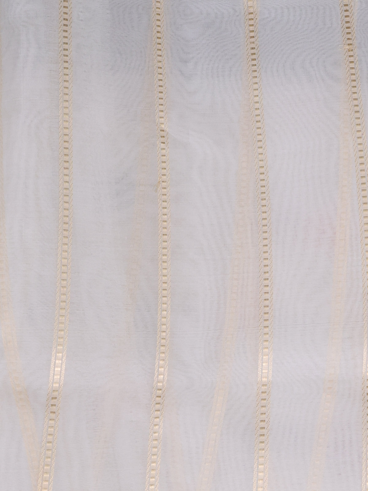 Elephant Grey - Off White Banarasi Silk Saree With Thread Weaves & Long Organza Floral Border