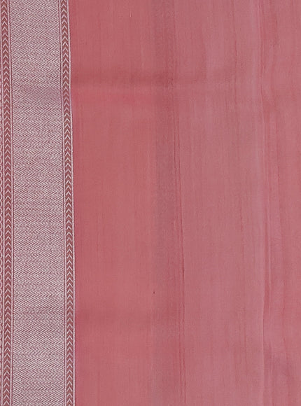 Multi Colour Banarasi Tussar Georgette Silk Saree With Allover Silver & Gold Zari Weaves