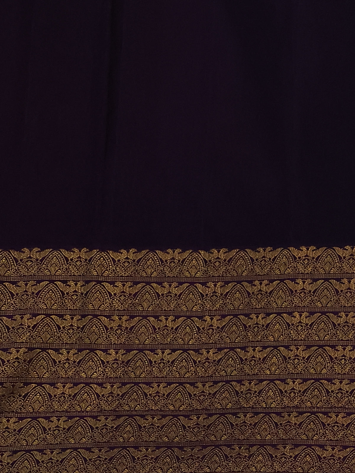 Peach Pink & Deep Purple Kanchipuram Kora Silk Saree With Zari Buttas & Rich Zari Border