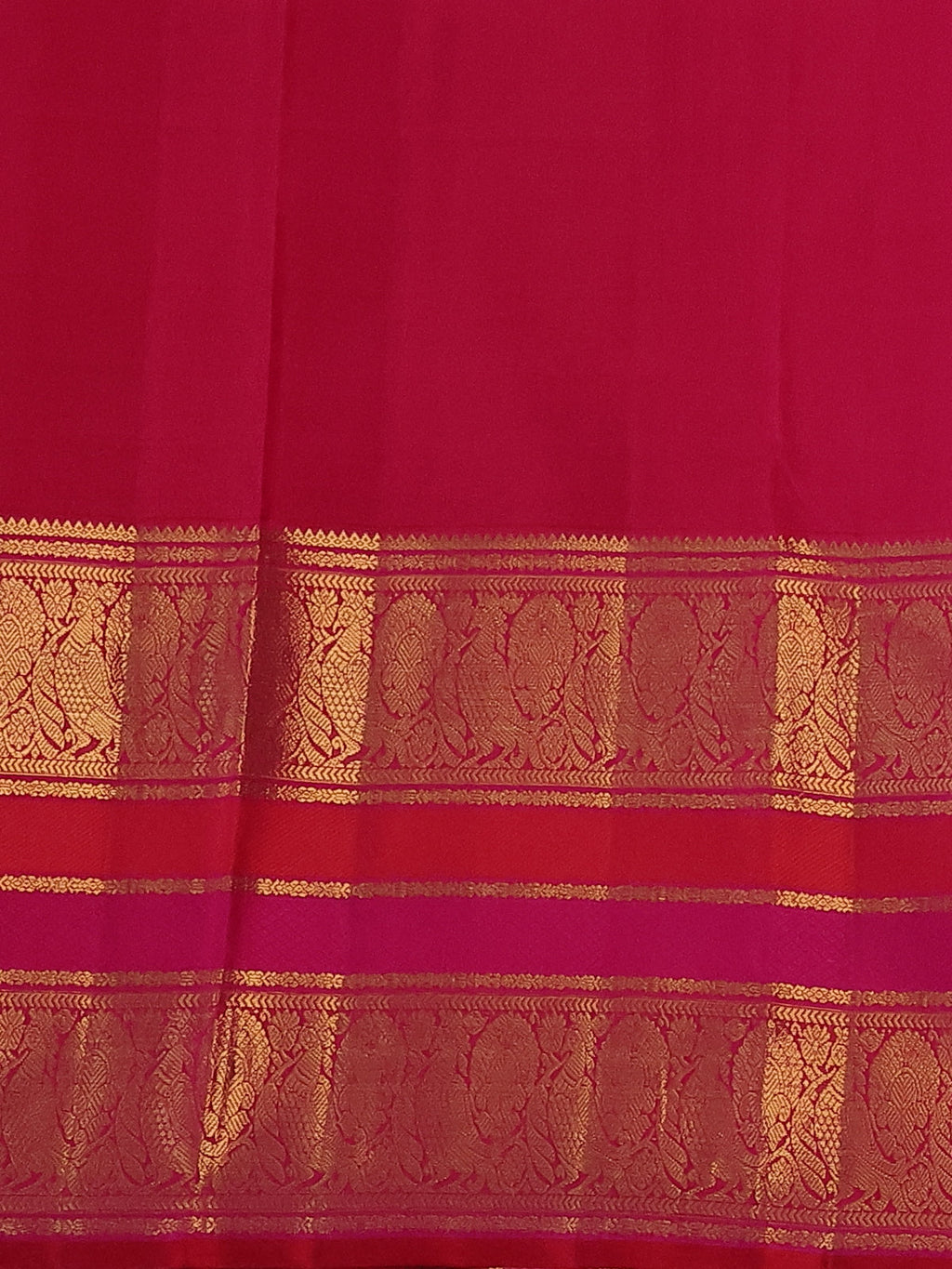 Pastel Green-Pink Kanchipuram Tissue Silk Saree With Allover Weaves & Rich Zari Border