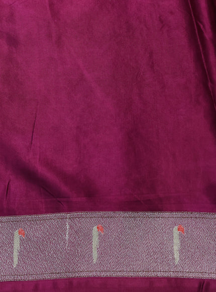 Purple Organza Silk Saree With Floral Embroidey & Rich Muniya Style Border