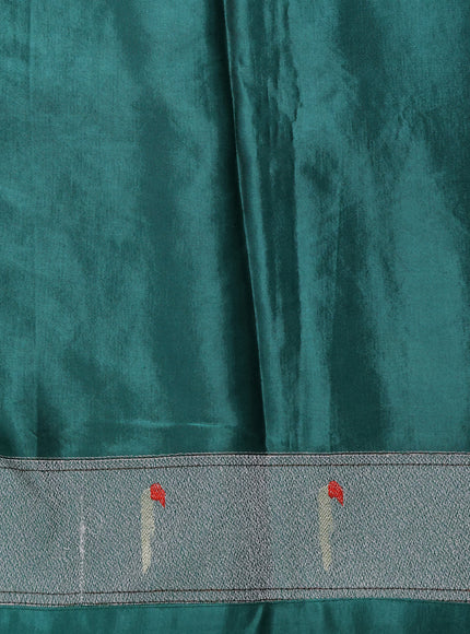 Green Organza Silk Saree With Floral Embroidey & Rich Muniya Style Border
