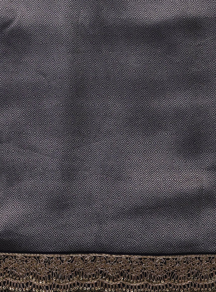 Navy Blue Banarasi Silk Saree With Brocade Zari Weaves & Embroided Border