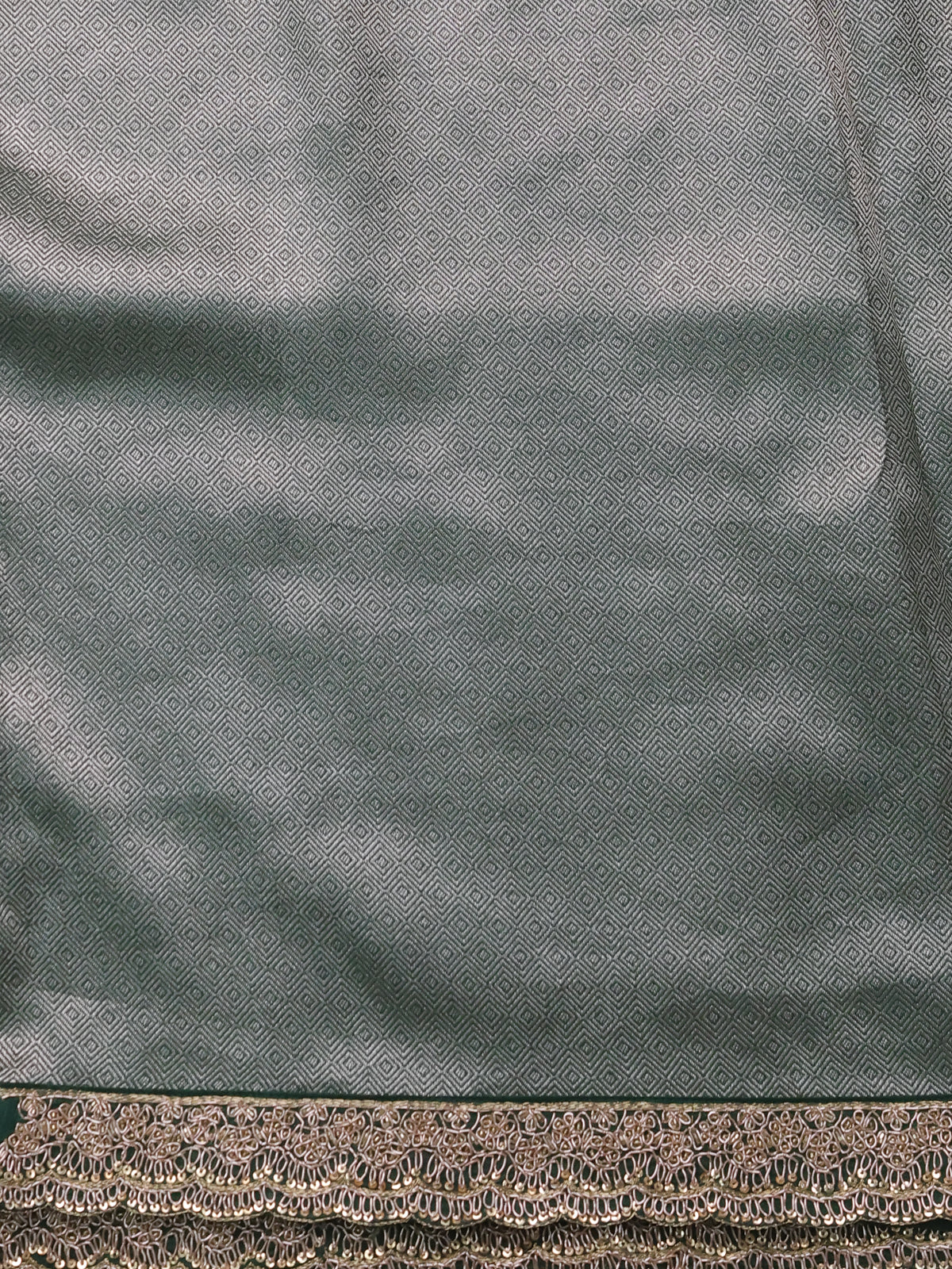 Green Banarasi Silk Saree With Brocade Zari Weaves & Embroided Border