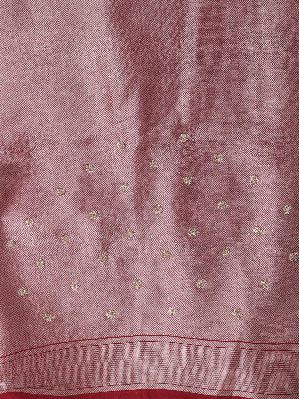 Maroon Banarasi Silk Saree With Brocade Zari Weaves & Embroided Border