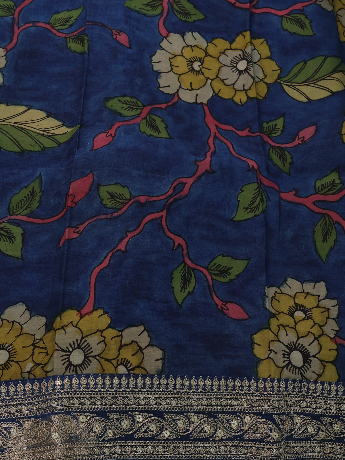Peacock Blue Banarasi Silk Saree With Silver & Gold Zari Weaves And Embroided Border