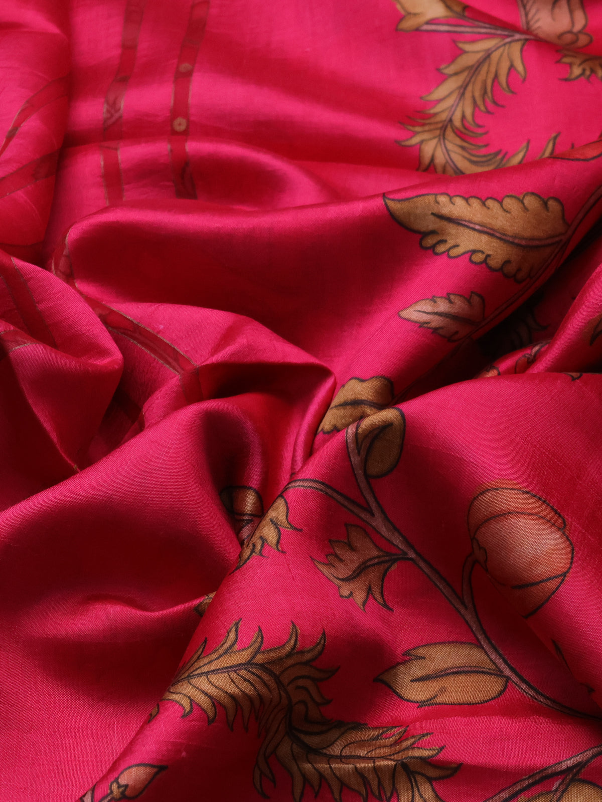 Pink Tussar Silk Saree With Sequin & Kantha Stitch Work