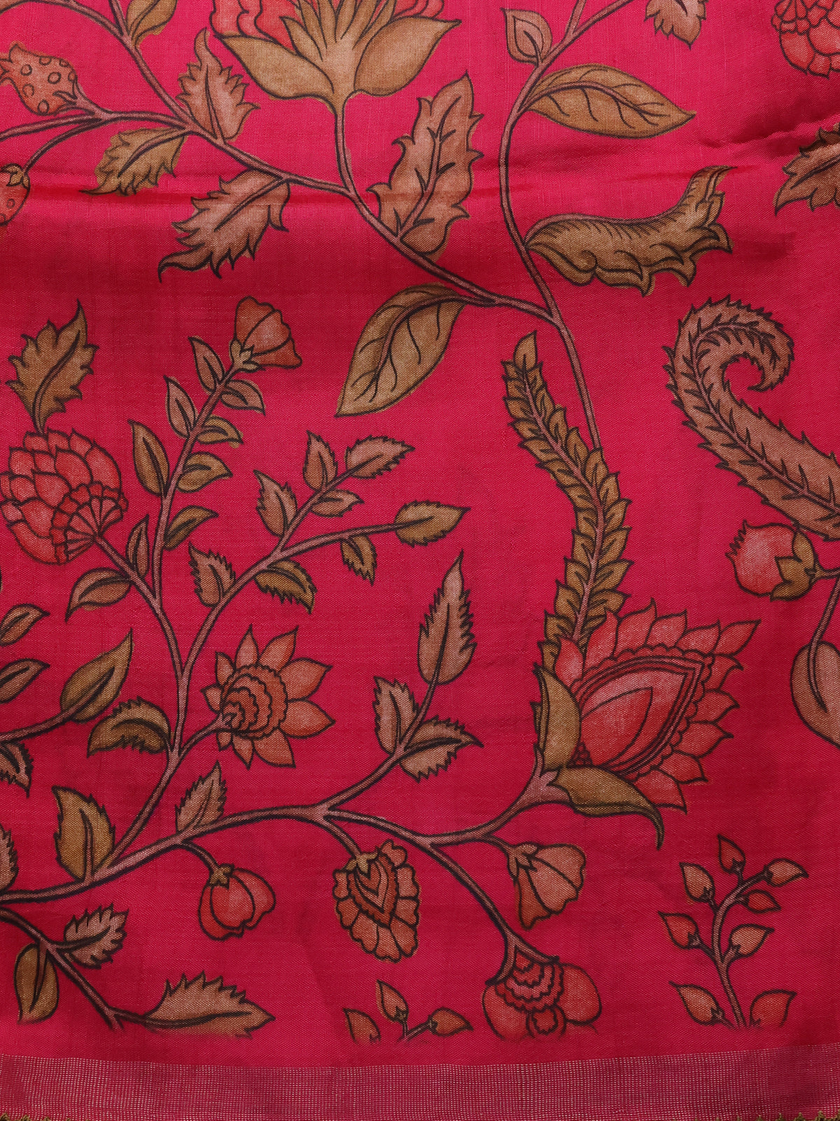 Pink Tussar Silk Saree With Sequin & Kantha Stitch Work