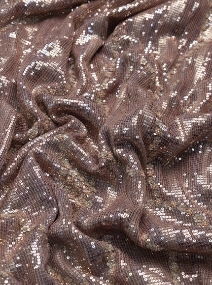 Pastel Pink Pure Georgette Saree With Allover Sequin & Beaded Work