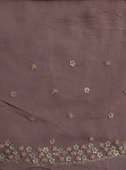 Pastel Pink Pure Georgette Saree With Allover Sequin & Beaded Work