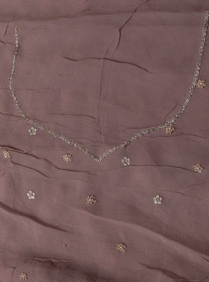 Pastel Pink Pure Georgette Saree With Allover Sequin & Beaded Work