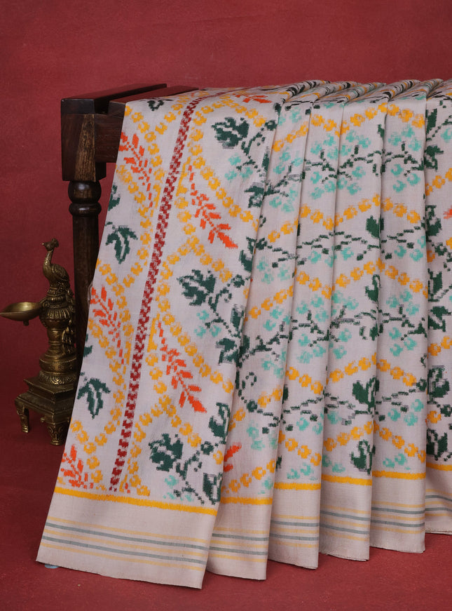 Off White Patan Patola Silk Saree