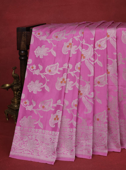 Light Pink Banarasi Silk Saree
